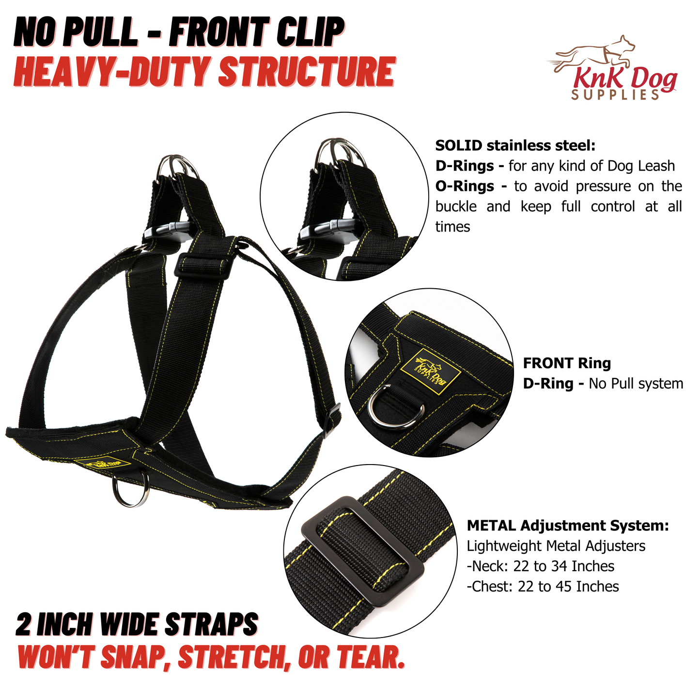 No Pull Front Clip Dog Harness