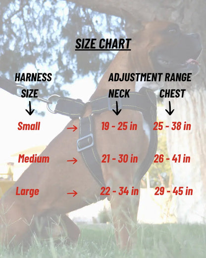 Heavy Duty Dog Harness Size Chart