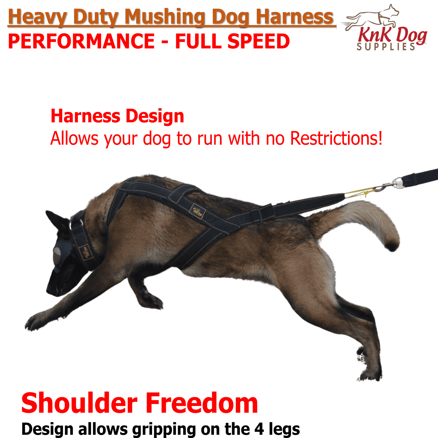 KNK Performance Dog Harness for Sledding Bikejoring and Canicross KnK Dog Supplies